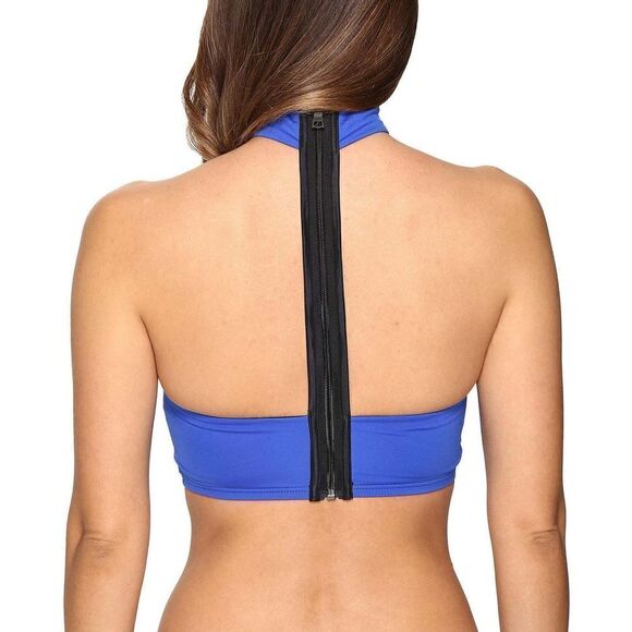 ONIA blue collared bandeau bikini swimwear bathing suit top size medium - Picture 5 of 5